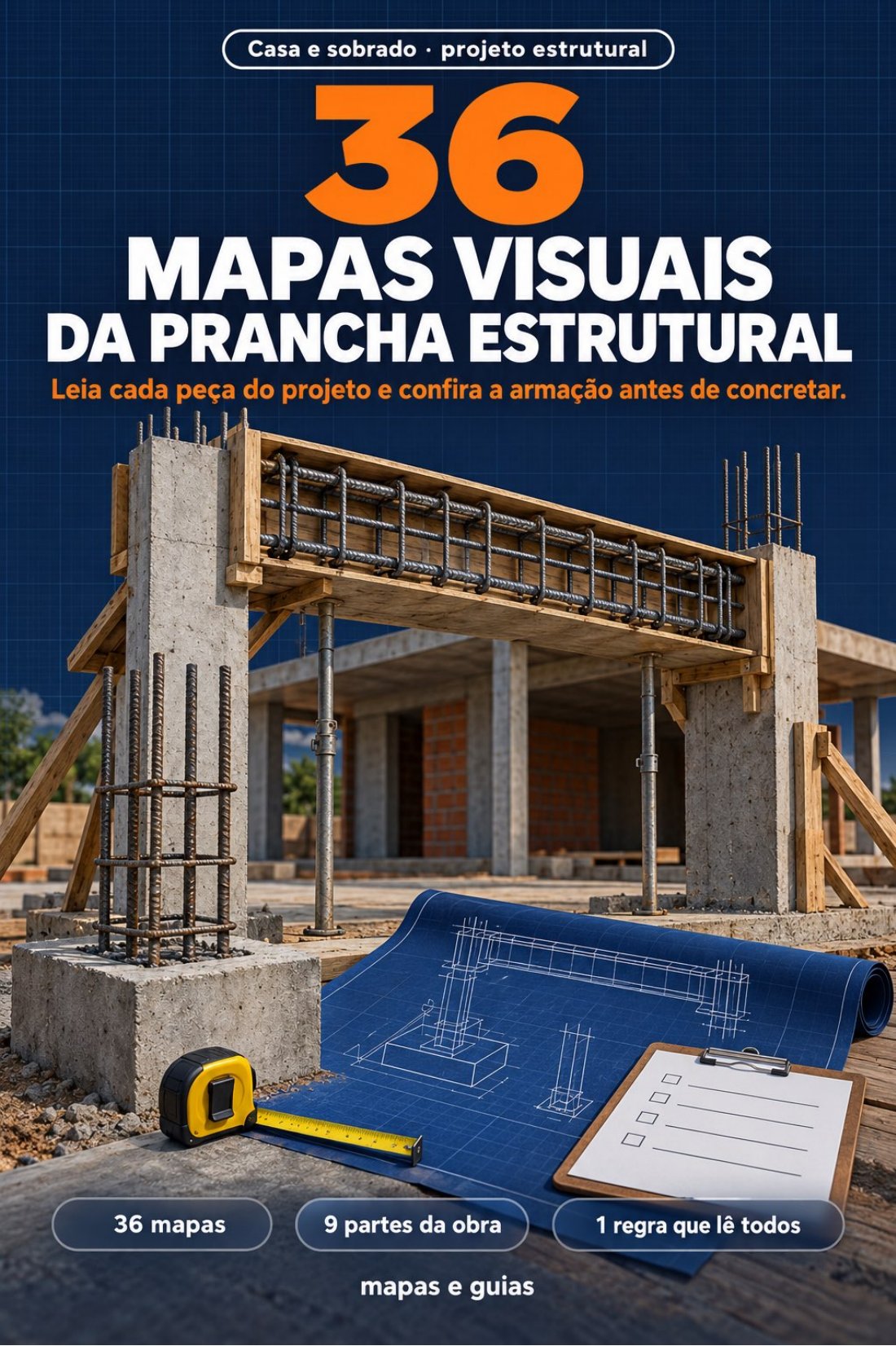 Capa dos 36 Mapas Visuais da Prancha Estrutural